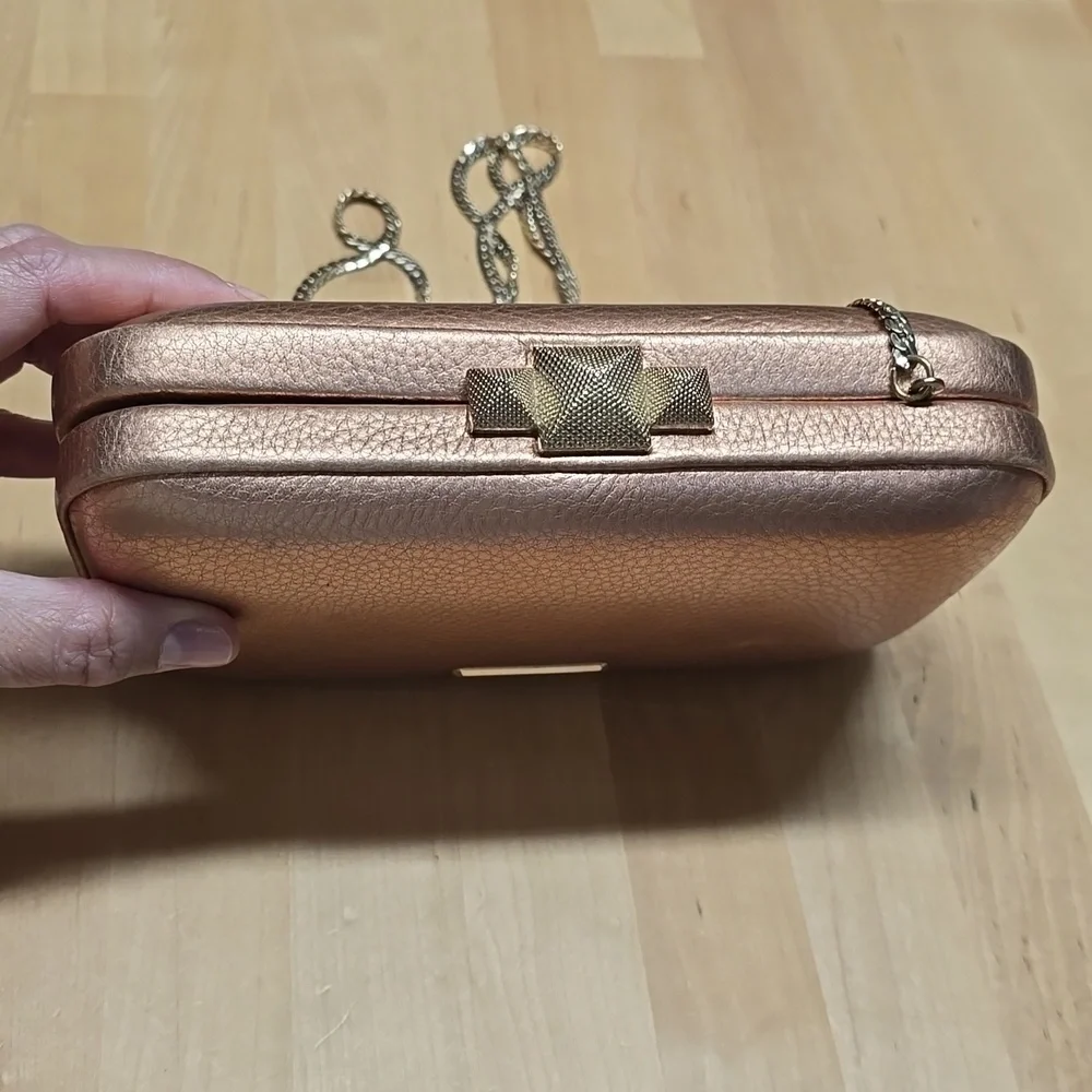{Rebecca Minkoff} Rose Gold Clutch or Crossbody Bag - Picture 4 of 17